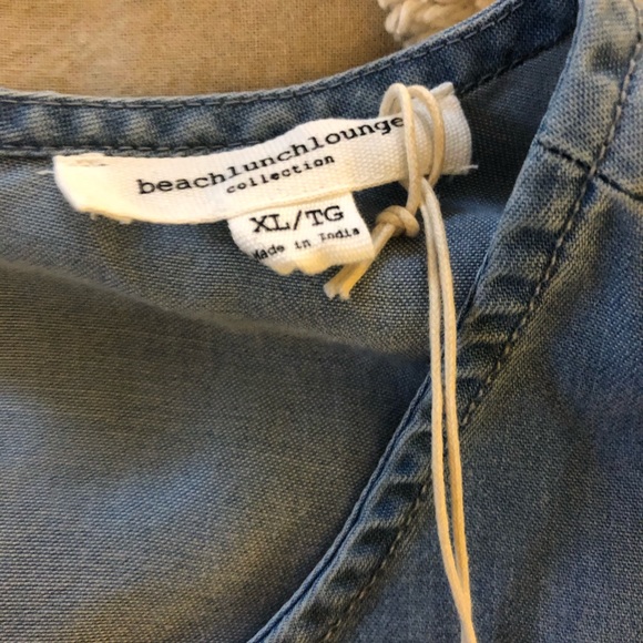 NWT Beach/Lunch/Lounge chambray bell sleeve top XL - Picture 2 of 6